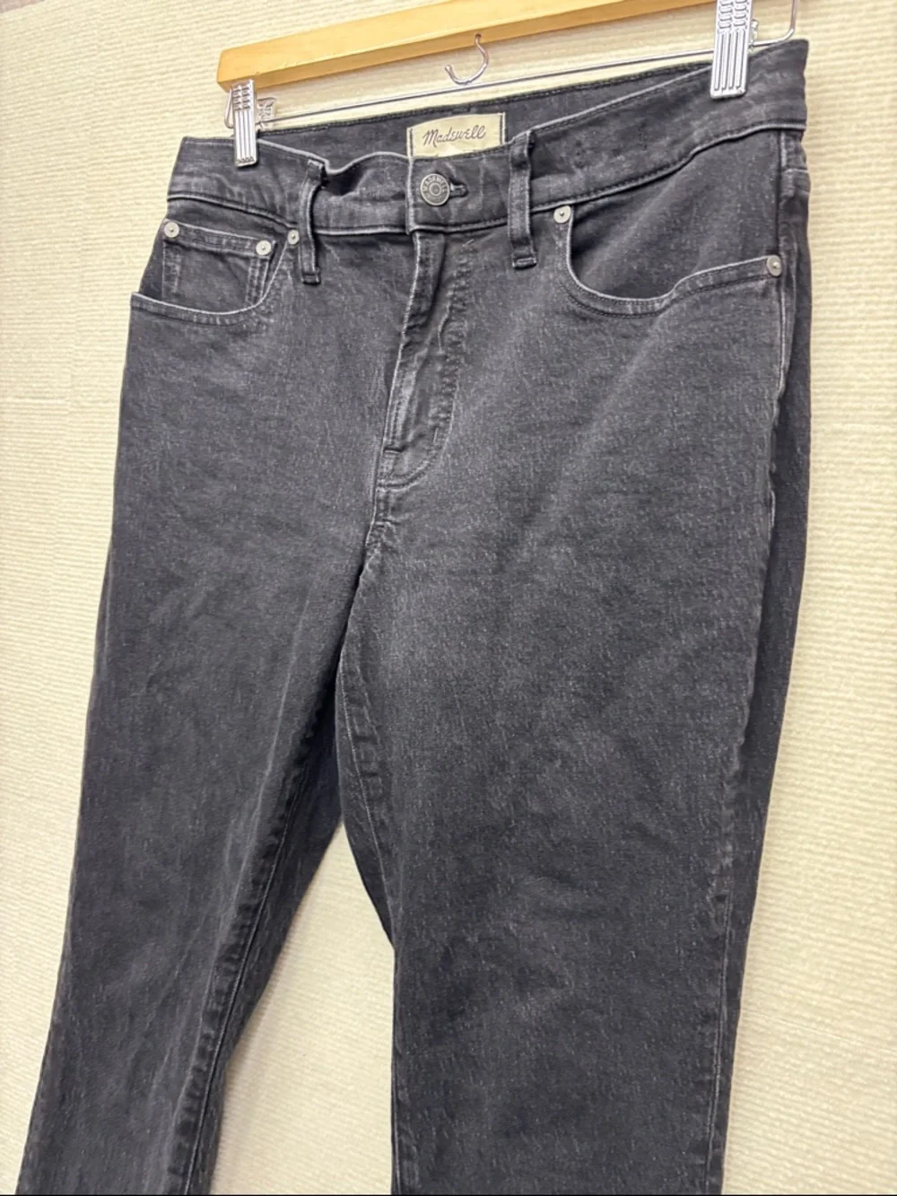 Madewell Slim Straight Black Jeans - Picture 4 of 9